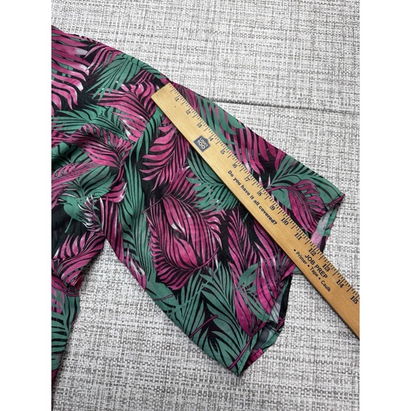 Kimono Maxi Duster Sheer Cardigan Open Front Palm Tropical Beach Oversized Small - Picture 8 of 9